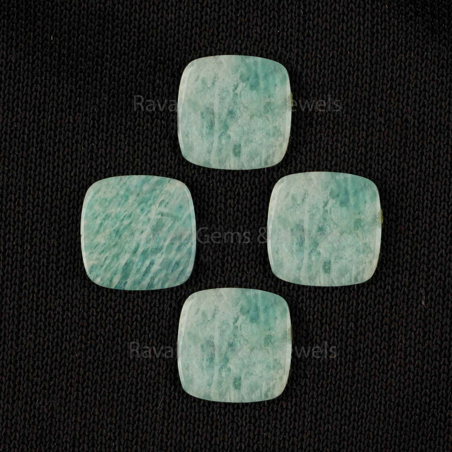 Natural Amazonite Cushion Shape 12mm Both Side Flat Gemstone, Calibrated Stones, Matching pair Stone For Jewelry Making 2 Pcs Set