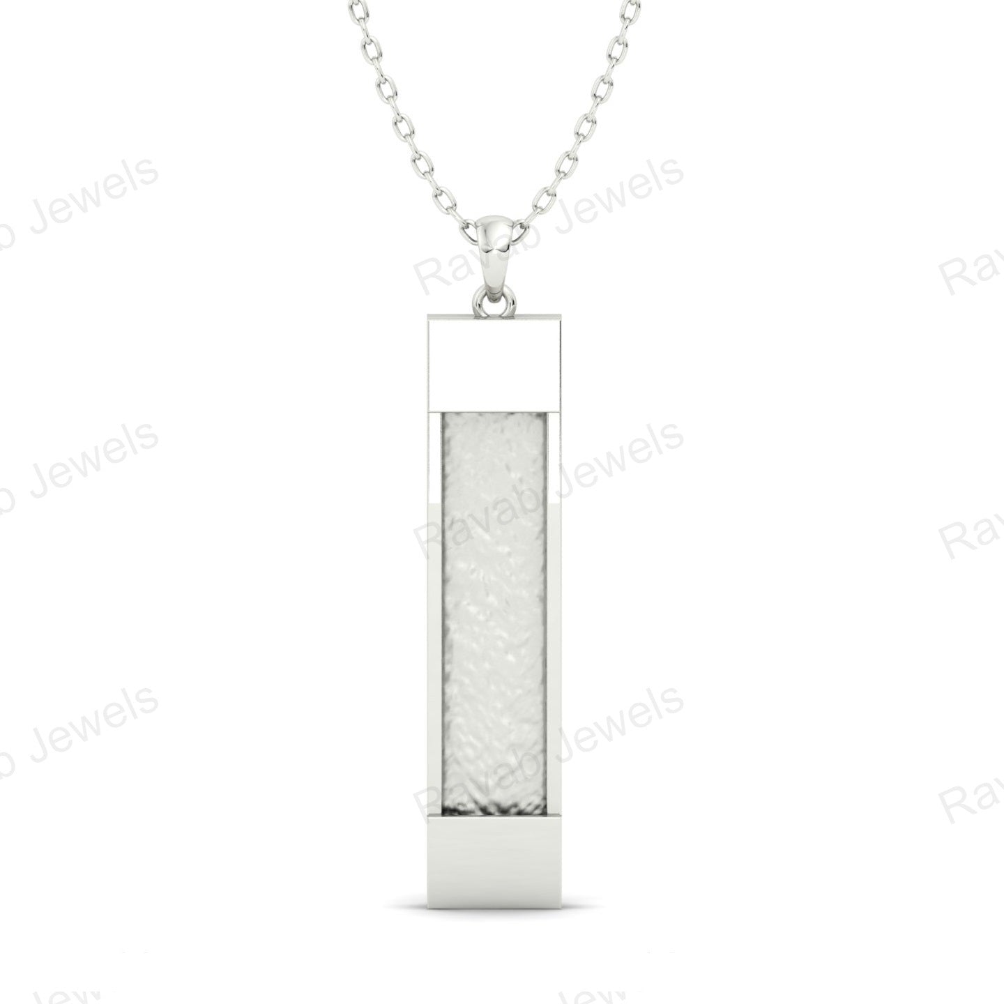 2024 Trendy High Quality Silver 925 Custom Made 30*9mm Mounting Jewelry Factory Price Hip Hop Bar Blank Pendant Necklace for Men