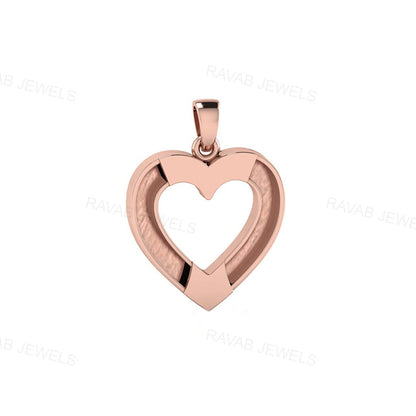 2024 High Quality Keepsake Custom Gold-Plated Heart Blank Bezel Handmade 925 Silver Charm Jewelry India Trendy Anniversary Gift