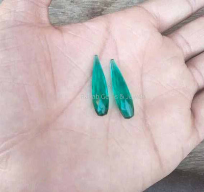 Excellent Cut Faceted Apatite Quartz 8x30mm Long Drop Gemstone, Loose Beads Teardrop Calibrated Stone For Jewelry Earring 2 Pcs Set All Size