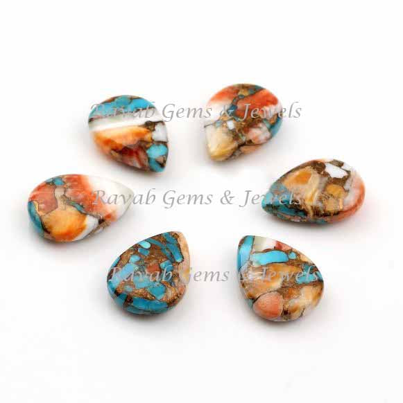 Mohave Copper Oyster Turquoise 12x16mm Pear Gemstone Briolette, Pear Shape Briolettes, Loose Gemstone Briolette, Turquoise Briolette- 2 Pcs