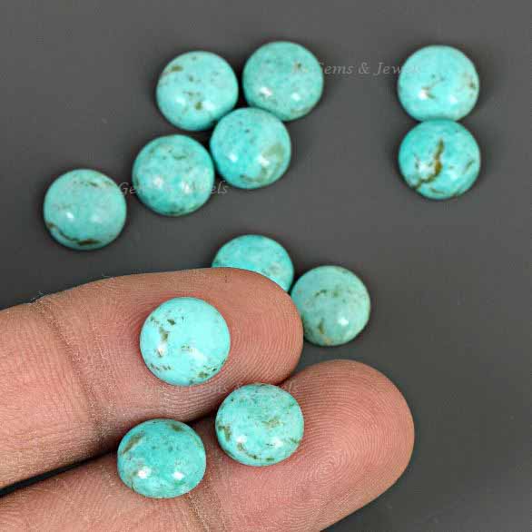 Natural Arizona Turquoise Round Shape 12mm Smooth Briolette Gemstone for Jewelry Making, Loose Beads Calibrated Earring Making Stones 2 Pcs