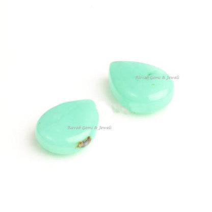 Natural Green Chrysoprase Pear Shape Gemstone, Calibrated Smooth Briolette, Best Quality Stone For Jewelry Earring Making 2 Pcs