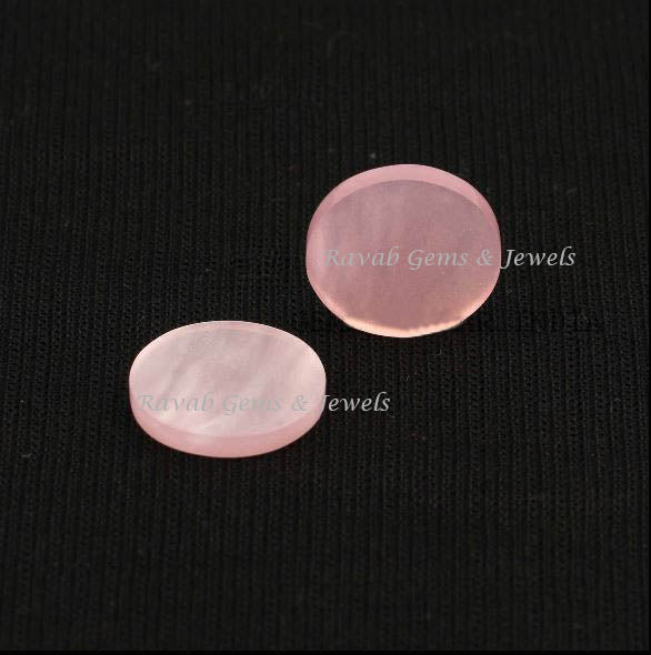 Mother of Pearl Round Disc Shape Flat Gemstone, Loose Beads Calibrated Semi Precious Stone For Matching Pair Earrings 2 Pcs Set 12mm