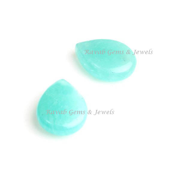 Natural Amazonite Pear Shape Smooth Briolette Gemstone For Jewelry, Calibrated Loose Beads Stone For Fancy Earring Making 2 Pcs Set