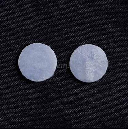 Natural Angelite Round Coin shape 12mm Flat Gemstone for jewelry making, Natural Angelite pendant, earrings making beads 2 pcs set