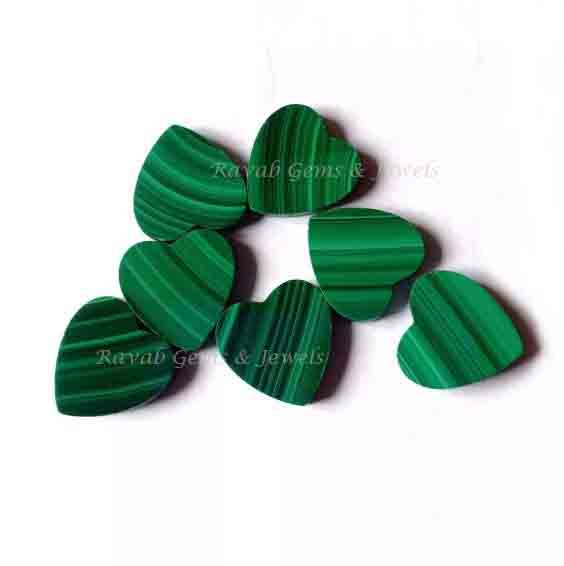 Natural Malachite, 12x12 mm Heart Shape, Both Side Flat, Calibrated Smooth, Loose Gemstone, Semi Precious Stone, For Jewelry Earring 2 Pcs