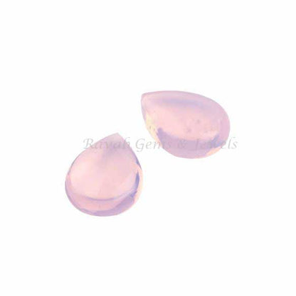 Pink Opalite Pear Shape Smooth Briolette Gemstone For Jewelry Making, Most Selling Piece Loose Beads Calibrated Stone 12x16mm 2 Pcs Set