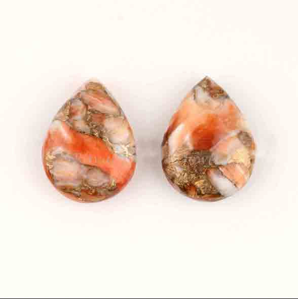 Sponge Coral Copper Pear Shape Smooth Briolette Gemstone, Calibrated Loose Beads Stone Jewelry Making, Beautiful Necklace Pendant Stone- 2Pc