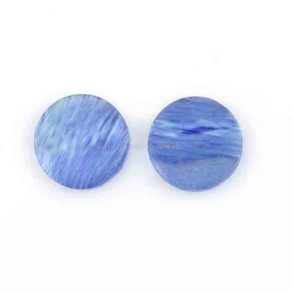 Blue Cherry Quartz Round Coin Shape Flat Gemstone Smooth Calibrated, Loose Beads Stone For Jewelry Earring Making Flat Pair 8mm-16mm 2 Pcs