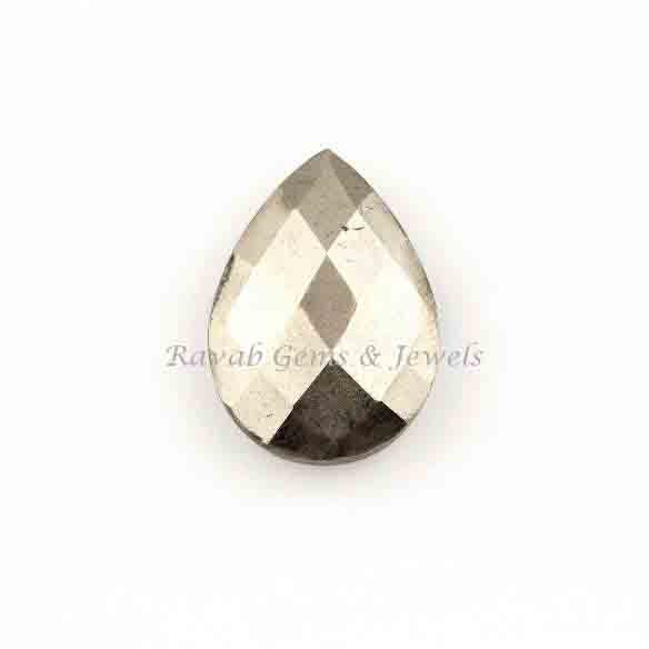 Natural Pyrite Pear 5x7mm to 16x22mm Briolette Faceted Gemstone, Loose Bead Calibrated Semi Precious Stone, For Pendant Necklace Making 1 Pc