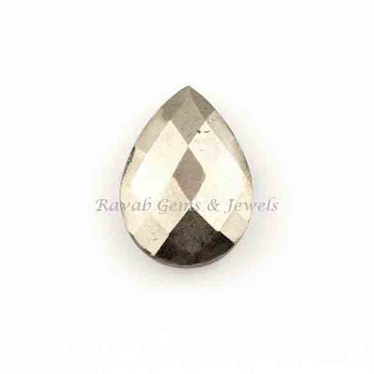 Natural Pyrite Pear 5x7mm to 16x22mm Briolette Faceted Gemstone, Loose Bead Calibrated Semi Precious Stone, For Pendant Necklace Making 1 Pc