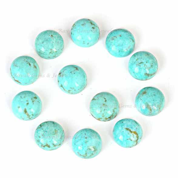 Natural Arizona Turquoise Round Shape 12mm Smooth Briolette Gemstone for Jewelry Making, Loose Beads Calibrated Earring Making Stones 2 Pcs