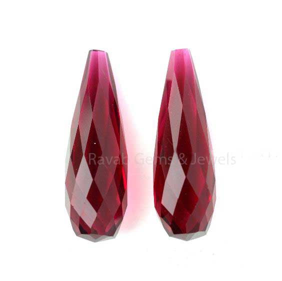 Excellent Cut Pink Tourmaline Quartz 8x30mm Faceted Long Drop Gemstone, Loose Beads Calibrated Teardrop For Earrings 2 Pcs Set All Sizes