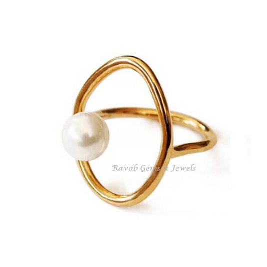 Natural Freshwater Pearl Ring-Vintage Dainty-925 Sterling Silver-18k Gold Plated-Adjustable Pearl-Bridesmaid Ring-Wedding Gift-Delicate Ring