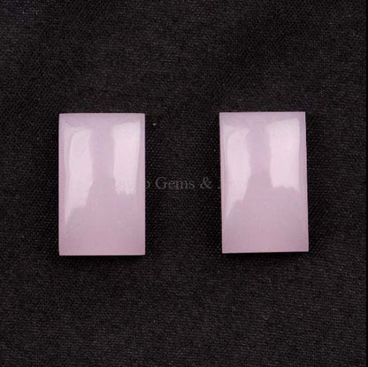 Beautiful Natural Rose Quartz Rectangle Cabochons Gemstone, Loose Beads Calibrated Stone For Matching Earring Ring Making 2 Pcs Set 12x20mm