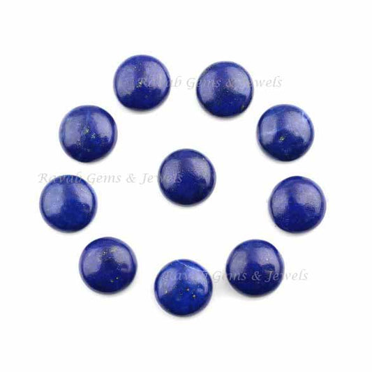 Blue Lapis Lazuli Round Smooth Calibrated Cabochons Gemstone | Loose Beads Stone For Jewelry Earring Ring Making 8mm-16mm All Size