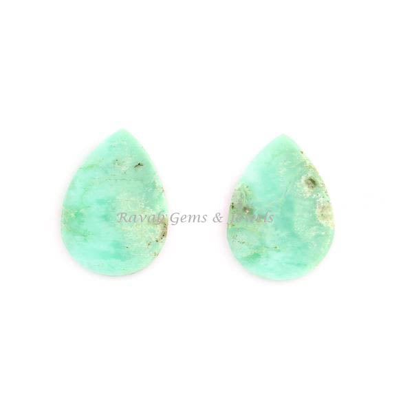 Natural Chrysoprase Pear Shape Smooth Flat Gemstone For Jewelry Making, Loose Beads Calibrated Stone For Fancy Jewelry Making 12x16mm