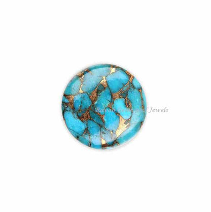 Blue Copper Turquoise Round 5mm to 20mm Cabochon Loose Gemstone, Smooth Calibrated, Semi Precious Stone, For Making Pendant Jewelry 1 Pc