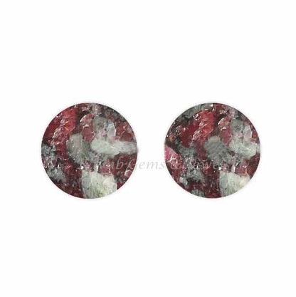 Eudialyte Jasper Round Coin shape 12mm Flat Gemstone for jewelry making, Eudialyte Jasper ring, pendant, earrings making beads 2 pcs set