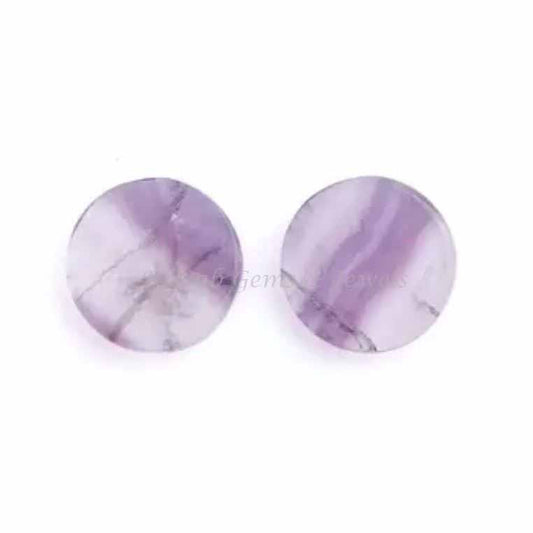 Multi Fluorite Round Coin 12mm Flat Gemstone Calibrated Cabochons, Multi Fluorite pendant,earrings making Calibrated cabochons 2 pcs set