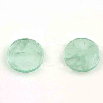 Green Fluorite Round Coin Shape Both Side Flat Gemstone, Calibrated Loose Beads Stone For Jewelry Earring Ring Making 12mm 2 Pcs Set