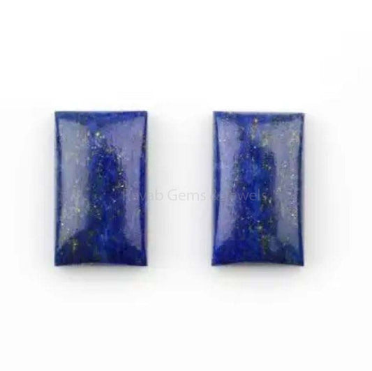 Natural Lapis Lazuli Rectangle Calibrated Cabochons Gemstone, Smooth Loose Beads Cabochons Stone For Matching Jewelry Making 12x20mm