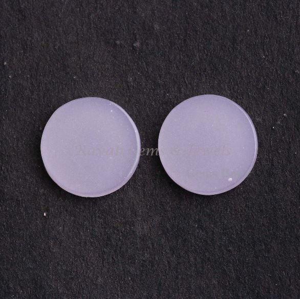 Rose Quartz Round Coin shape 12mm Flat Gemstone for jewelry making, Rose Quartz pendant, earrings making beads 2 pcs set,