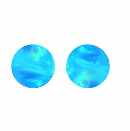 Dazzling Blue Fire Opal Gemstone Coin Shape Both Side Flat Calibrated Opal Jewelry Making Semi Precious Loose Stones GemsBazaarIndia