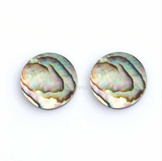 Multi Abalone Shell coin shape 12mm Flat Gemstone for jewelry making, Multi Abalone Shell pendant, earrings making beads 2 pcs set