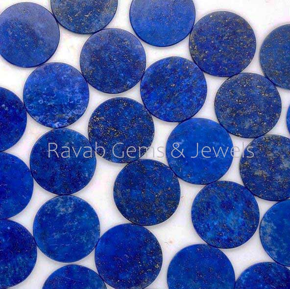 10 Pcs Natural Lapis Lazuli Round Shape Flat Gemstone For Jewelry Making, Best Quality Loose Beads Stone For Earring Making 8-10mm Set