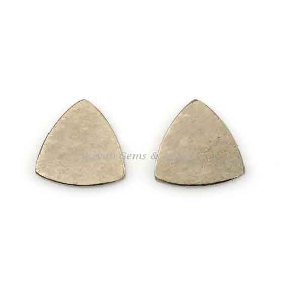 Natural Pyrite Trillion Shape Flat Gemstone, Pyrite Stone For Jewelry, Stone For Earring, Best Quality Stone For Sale 8mm-16mm 2 Pcs Set