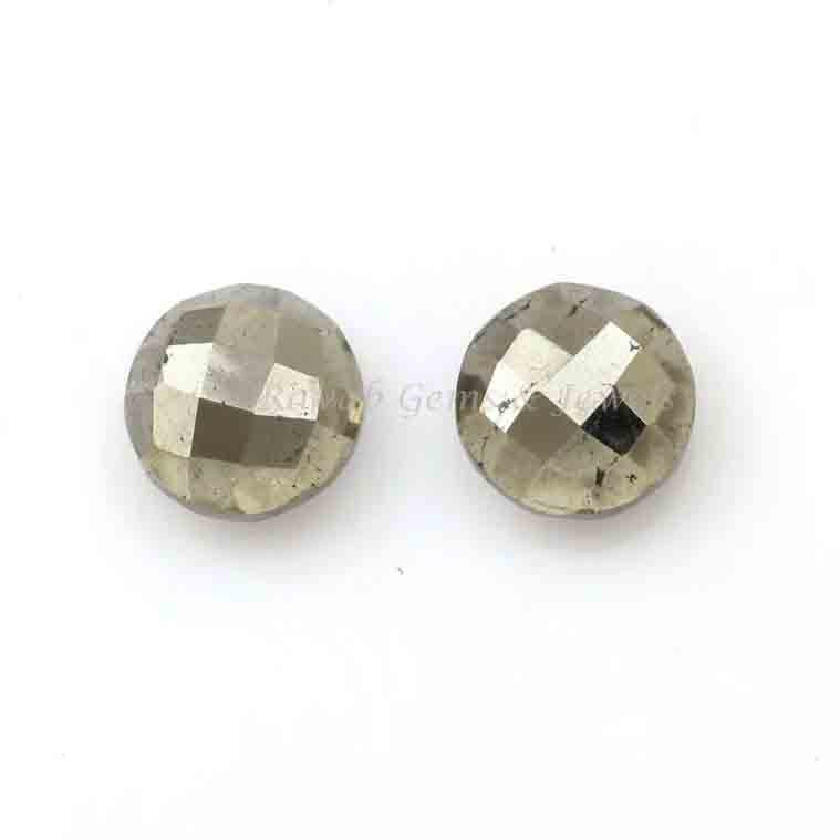 Natural Pyrite Round Shape 12mm Smooth Briolette Gemstone, Loose Beads For Necklace Earring Making, Gifts For Lovely Bridesmaid 2 Pcs Set