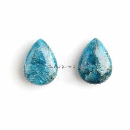 Natural Blue Apatite Pear Shape Smooth Briolette Gemstone, Loose Beads For Jewelry Earring Making, Best Quality Stone Beads 2 Pc Set