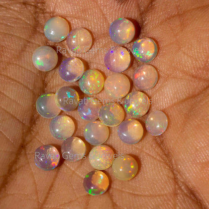 5mm Ethiopian Opal lot fire opal Cabochon top quality opal gemstone AAA Natural Ethiopian multi fire Opal cabochon for jewelry making use.