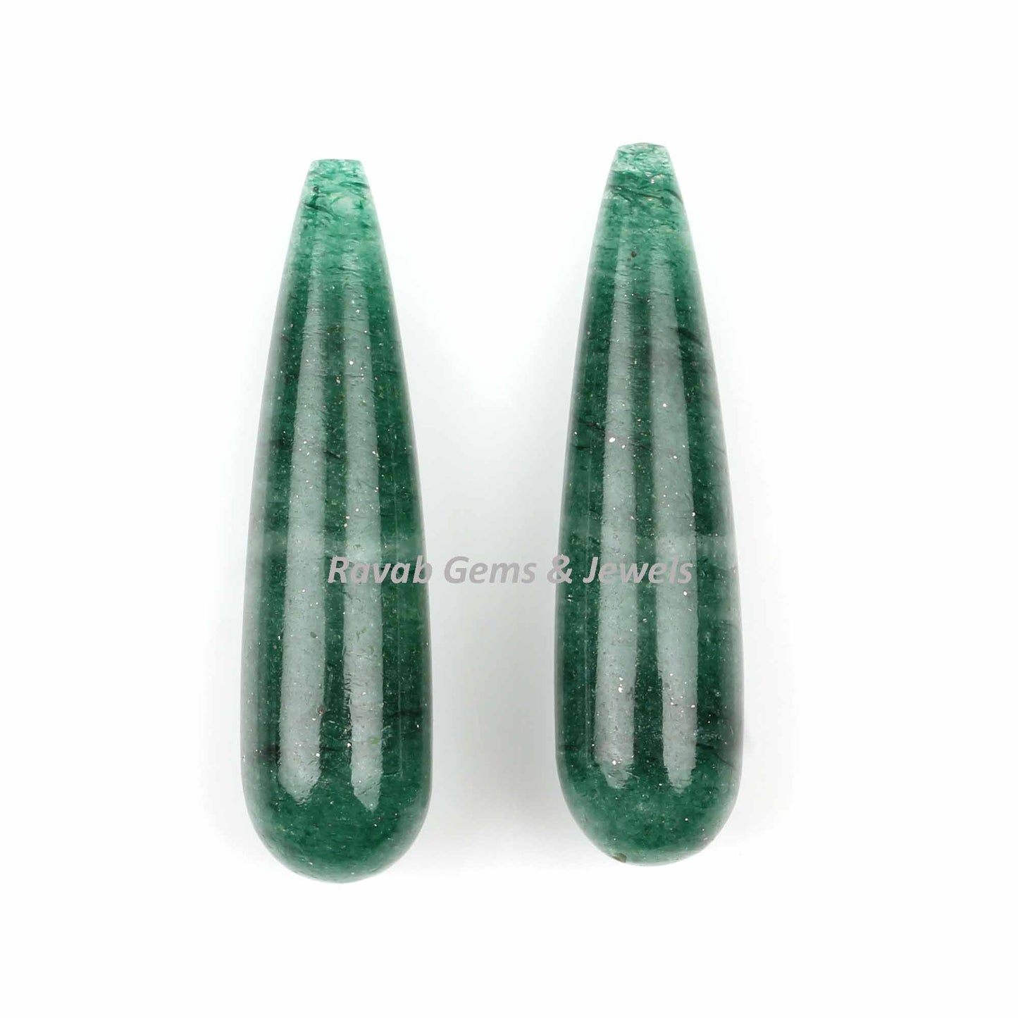 Natural Green Aventurine Long Drops Gemstone, Calibrated Smooth Teardrop Stones, Best Quality Stone For Jewelry Earring Making 9x30mm 2 Pcs