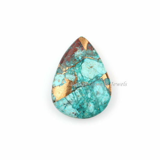 Chrysocolla Copper 5x7mm to 16x22mm Pear Smooth Briolette Loose Gemstone, Calibrated Semi Precious Stone, For Jewelry Pendant Making 1 Pc