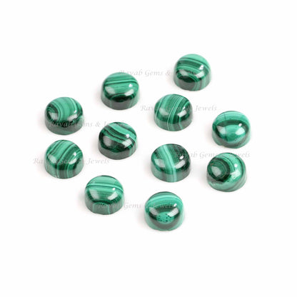 Natural Malachite Round Shape Calibrated Cabochons Gemstone | Smooth Gemstone Cabochons Jewelry, Earrings Making Cabochon 8mm-16mm 5 pcs set