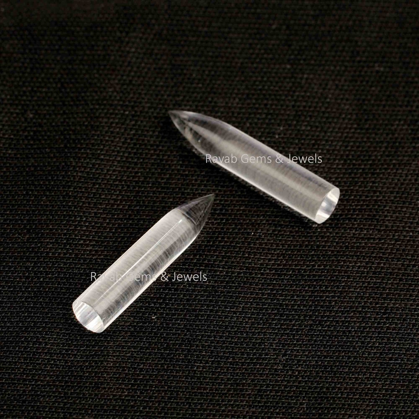 2 Pc Natural Crystal Clear Quartz, 6x30mm Single Pointed, Pencil Shape Gemstone, Calibrated Smooth, Loose Gemstone, For Making Earring Pairs