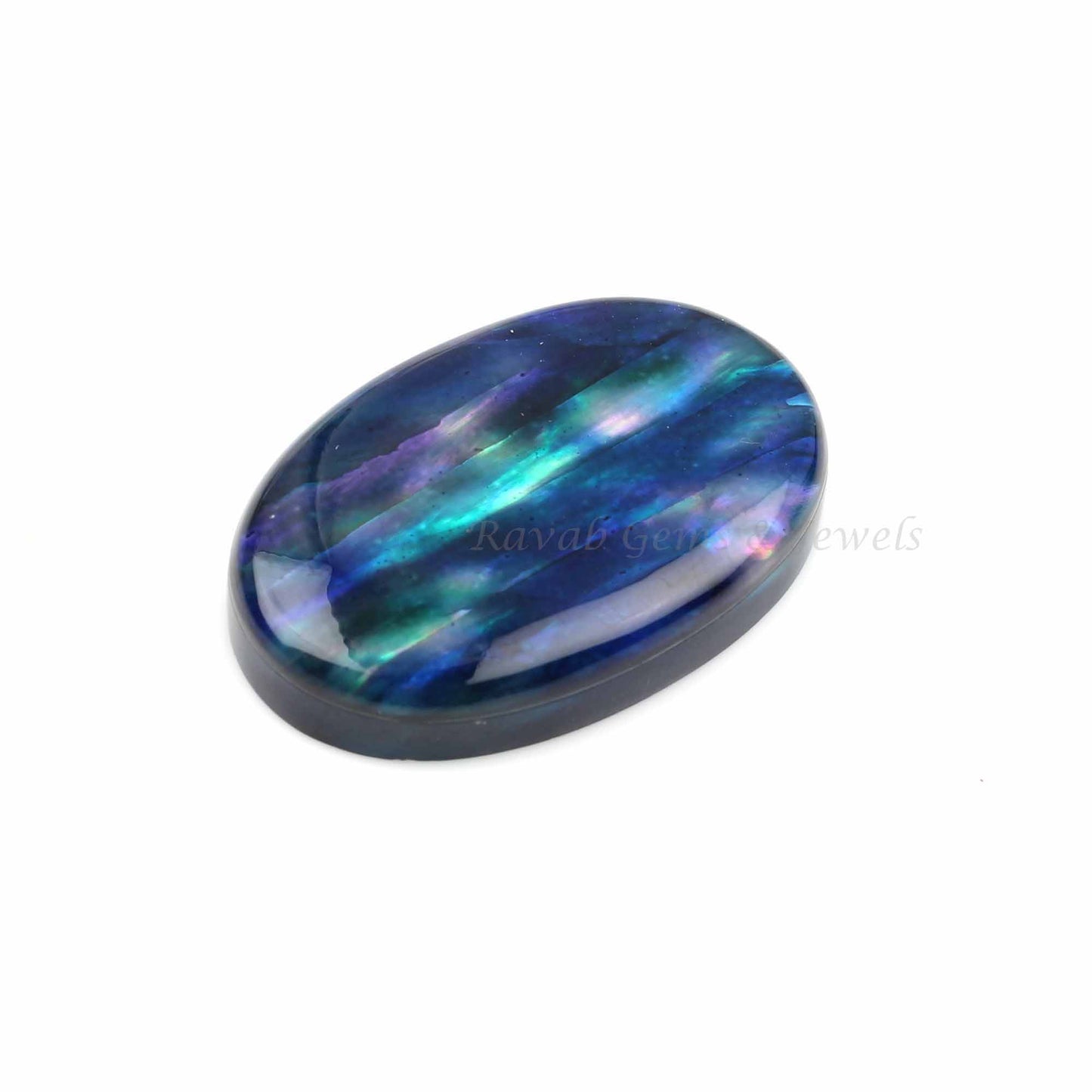 Blue Ammolite Quartz Oval Shape 5x7mm to 20x30mm Cabochon Gemstone For Pendant Necklace, DIY Jewelry Making Doublet Loose Gemstone, 1 Pc