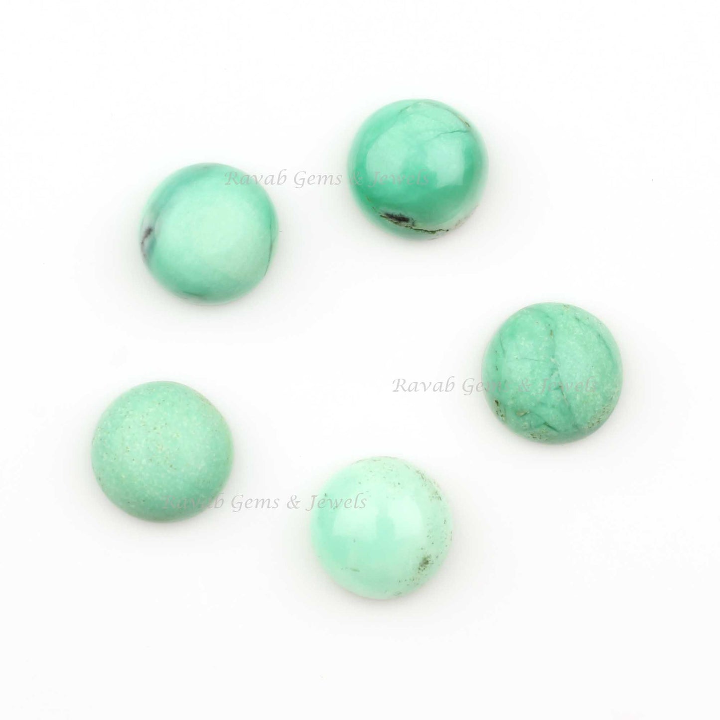 Natural Chrysoprase Round Shape 8mm-16mm Calibrated Smooth Cabochons Gemstone | Loose Beads Stones For Jewelry Earring Pendant 5 Pcs Set