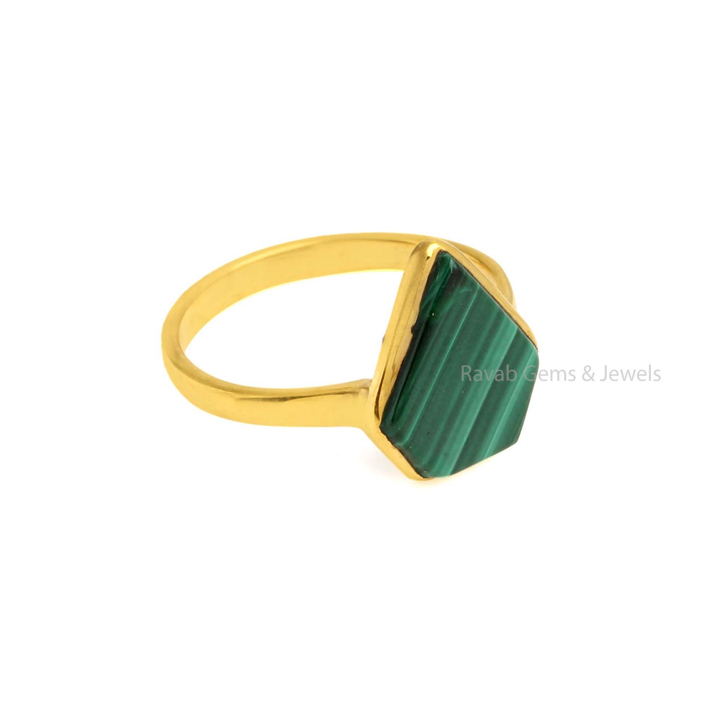 Natural Malachite Ring, 925 Sterling Silver Gold Plated Ring, Fancy Handmade Ring, Unisex Gemstone Ring, Bohemian Ring, Personalized Gifted