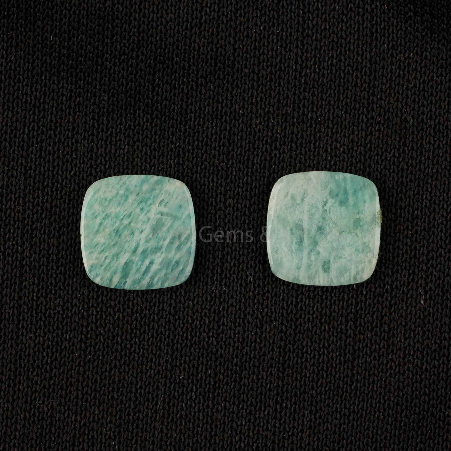 Natural Amazonite Cushion Shape 12mm Both Side Flat Gemstone, Calibrated Stones, Matching pair Stone For Jewelry Making 2 Pcs Set