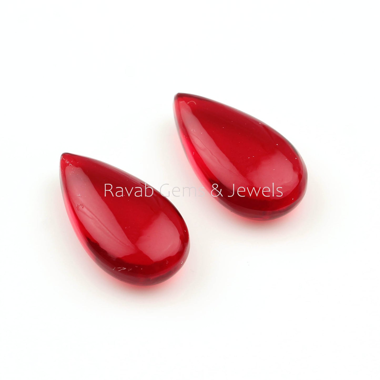 11x20mm Red Coral Long Pear Shape Smooth Briolette Gemstone, Loose Beads Calibrated Stone For Jewelry Earring Ring Making 2 Pcs Set