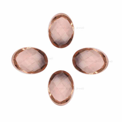 Peach Morganite Quartz Oval Shape 12x16mm Gemstone, Faceted Calibrated Briolette Stones For Jewelry Earring Making, Best Quality 2 Pcs Set