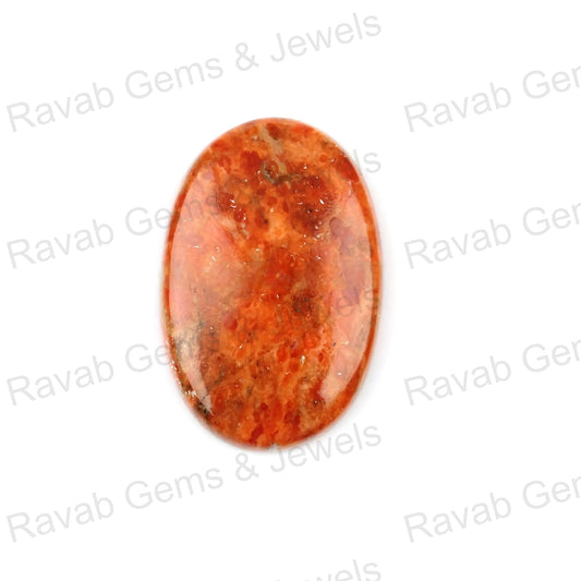 Apple Coral Copper Oval 5x7m to 20x30mm Cabochon Loose Gemstone, Calibrated Smooth, Semi Precious Stone, For Making Pendant Jewelry - 1 Pc