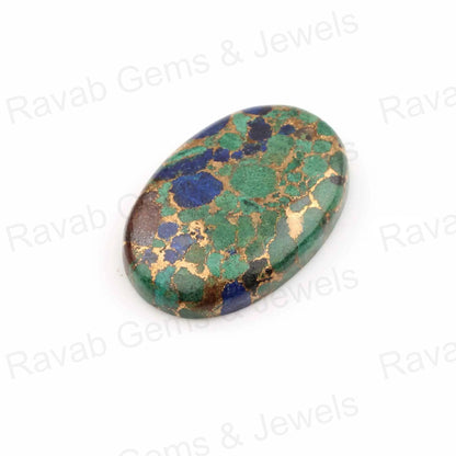 Azurite Copper Oval Cabochon 5x7mm to 20x30mm Gemstone For Pendant Necklace, DIY Jewelry Making Bead Smooth Loose Beads Gemstone, 1 Pc