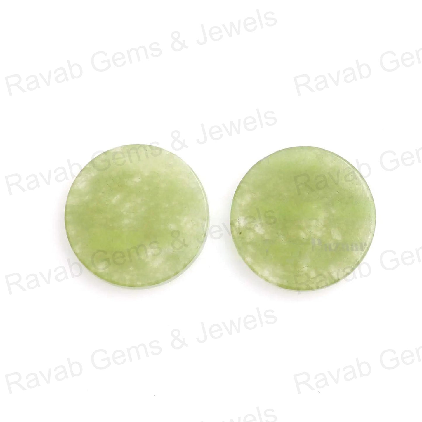 Beautiful Natural Jade Green Round Coin shape 12mm Flat Gemstone Calibrated, Natural Jade Green Jewelry making beads 2 pcs set