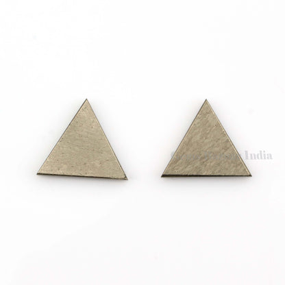 Natural Pyrite Triangle Shape Both Side Flat Gemstone Calibrated, Loose Beads Stones For Jewelry Earring Making 8mm-16mm 2 Pcs Set