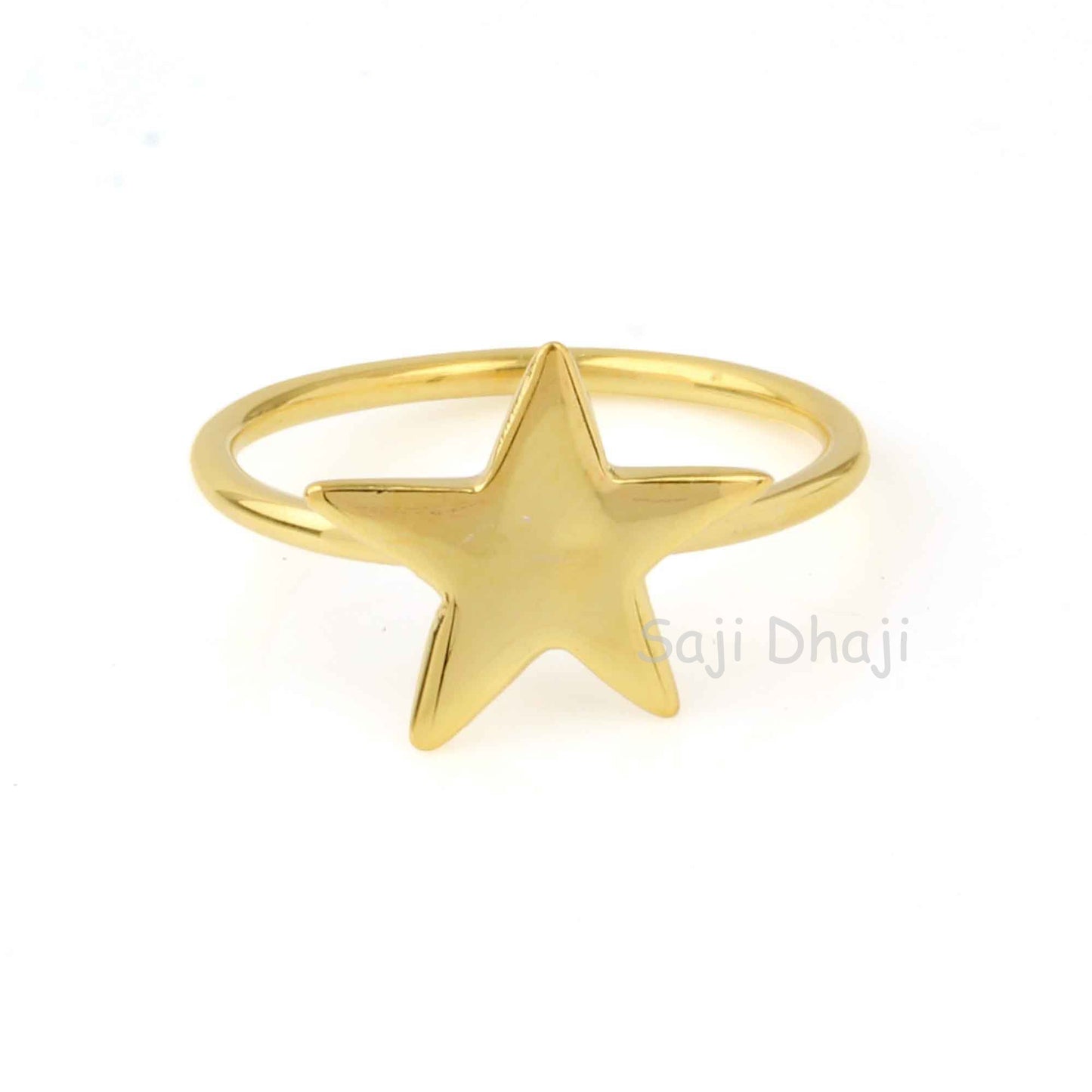 Gold Band Star Ring - Designer Band Ring - Gold Plated Ring - Silver Ring - Handmade Indian Silver Jewelry - Gifts For Her